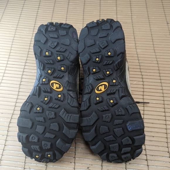 Merrell Men's Brown Pulse Birch/ Yellow Leather Hiking Performance Shoes Size US - Picture 10 of 12